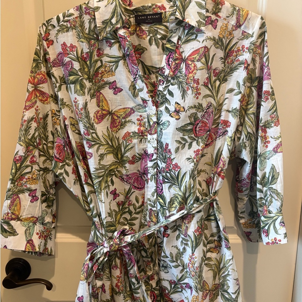 Lane Bryant Floral Butterfly blouse